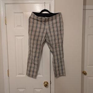 a new day Women's Tan and Gray Plaid Chinos
